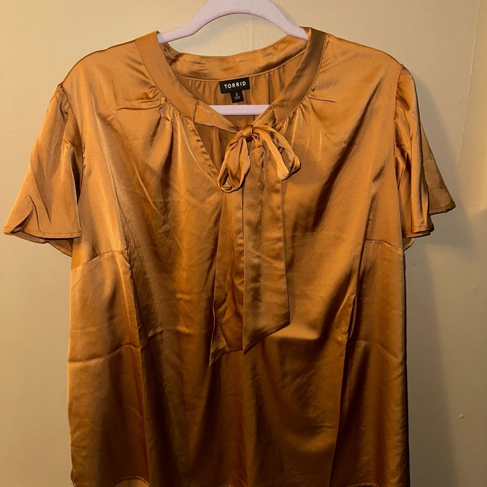 Torrid Women's Gold Satin Blouse